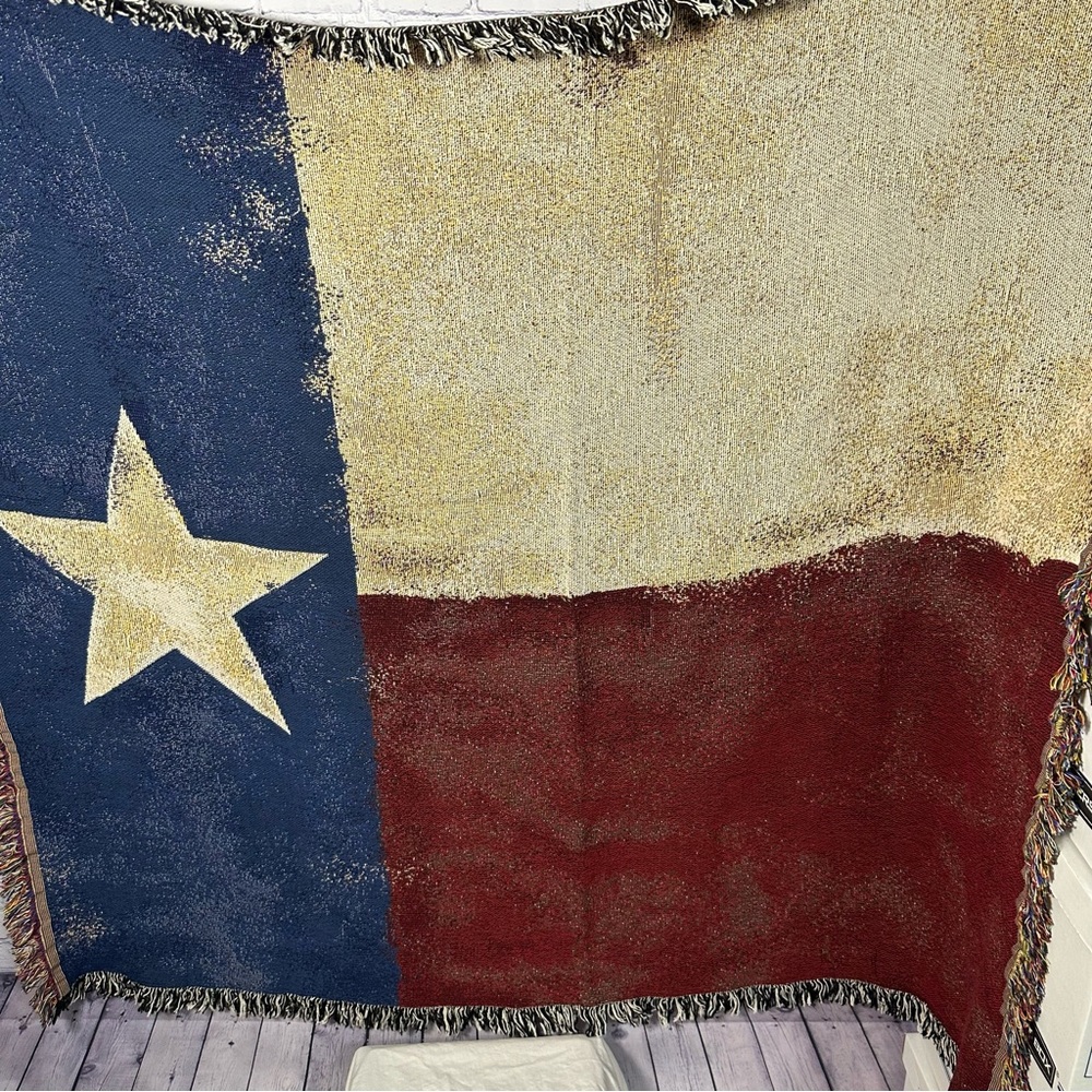 Texas Flag Woven Throw Blanket - Picture 1 of 2